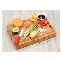 End Grain Bamboo Cutting Board for Kitchen Extra Large Chopping Board with Juicy Groove